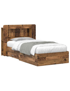 Telaio del letto con storage Legno antico 100 x 200 cm