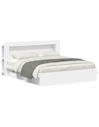 Telaio del letto con storage con testiera Bianco 180 x 200 cm