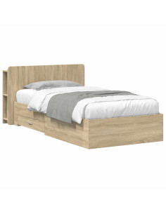 Telaio del letto con storage Rovere Sonoma 90 x 190 cm