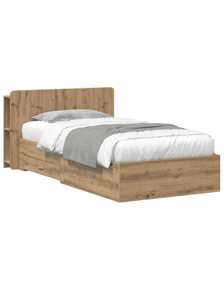 Telaio del letto con storage Rovere Artigianale 100 x 200 cm