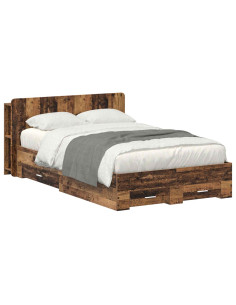 Telaio del letto con storage Legno antico 120 x 190 cm