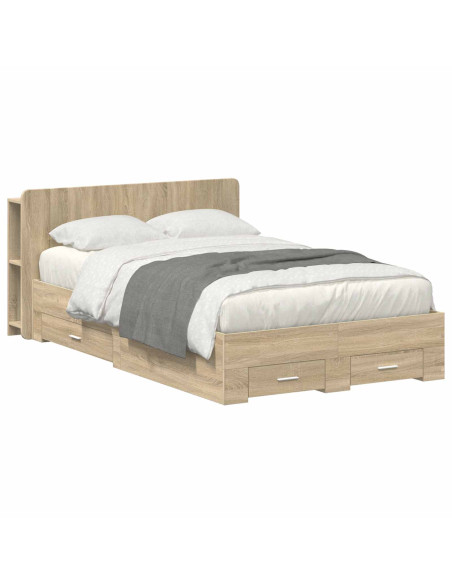 Telaio del letto con storage Rovere Sonoma 120 x 200 cm