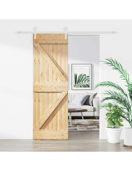 Porta scorrevole Naturale e Bianco 70 x 210 cm