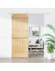 Porta scorrevole Naturale e Bianco 80 x 210 cm