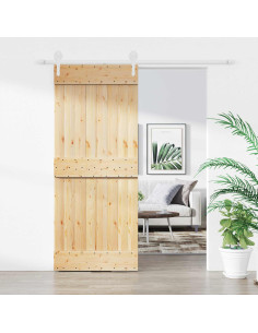 Porta scorrevole Naturale e Bianco 85 x 210 cm