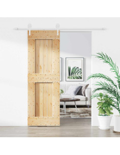 Porta scorrevole Naturale e Bianco 70 x 210 cm