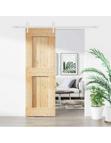 Porta scorrevole Naturale e Bianco 70 x 210 cm