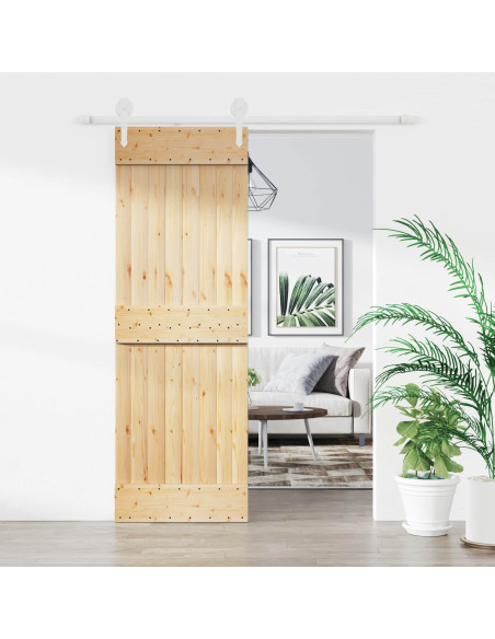 Porta scorrevole Naturale e Bianco 70 x 210 cm