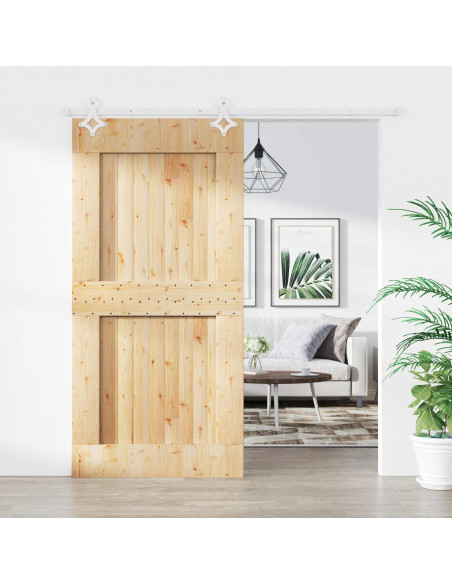 Porta scorrevole Naturale e Bianco 100 x 210 cm