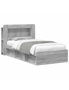 Telaio del letto con storage Sonoma grigio 100 x 200 cm
