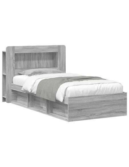 Telaio del letto con storage Sonoma grigio 100 x 200 cm