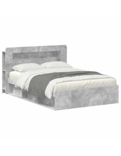 Telaio del letto con storage Grigio Cemento 140 x 200 cm