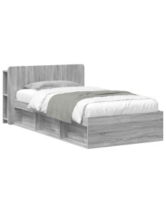 Telaio del letto con storage Sonoma grigio 100 x 200 cm
