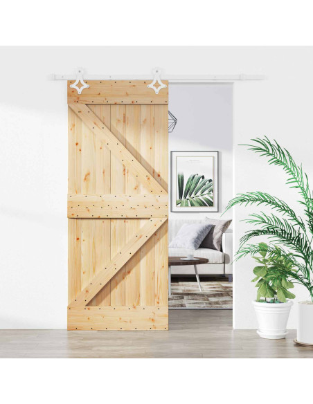 Porta scorrevole Naturale e Bianco 85 x 210 cm