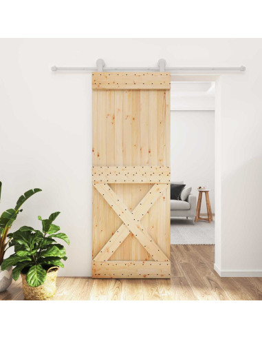 Porta scorrevole Naturale e Bianco 80 x 210 cm