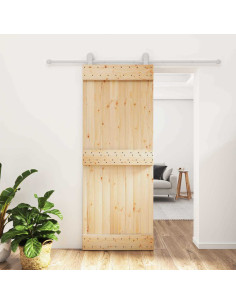 Porta scorrevole Naturale e Bianco 80 x 210 cm