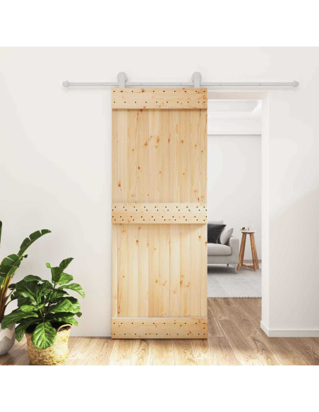 Porta scorrevole Naturale e Bianco 80 x 210 cm