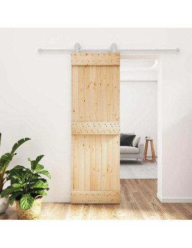 Porta scorrevole Naturale e Bianco 70 x 210 cm