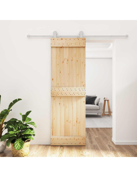 Porta scorrevole Naturale e Bianco 70 x 210 cm