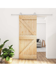 Porta scorrevole Naturale e Bianco 85 x 210 cm