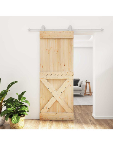 Porta scorrevole Naturale e Bianco 80 x 210 cm
