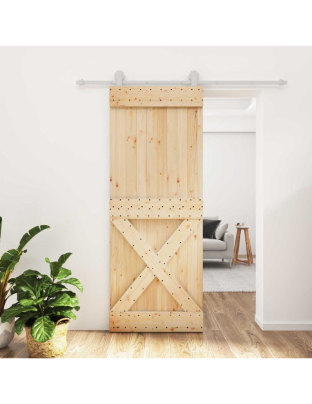 Porta scorrevole Naturale e Bianco 80 x 210 cm