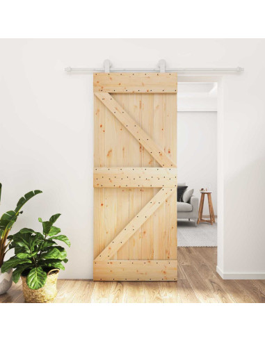 Porta scorrevole Naturale e Bianco 85 x 210 cm