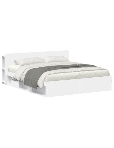 Telaio del letto con storage con testiera Bianco 180 x 200 cm