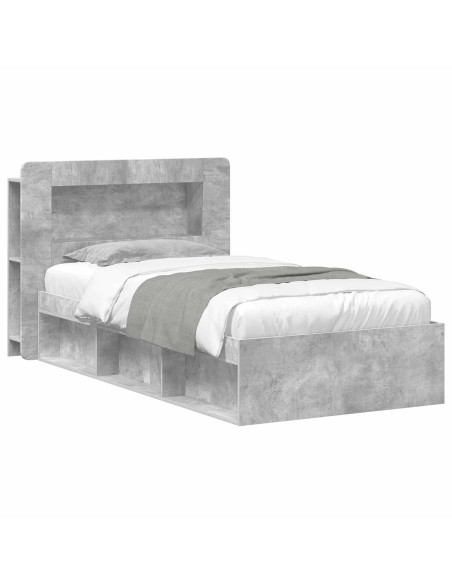Telaio del letto con storage Grigio Cemento 75 x 190 cm