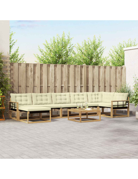 Set di divani da esterno 8 pcs Bianco e Crema 79 x 79 x 37 cm