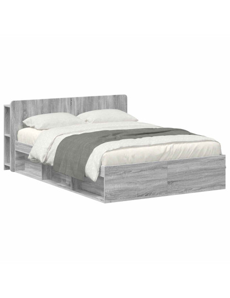 Telaio del letto con storage Sonoma grigio 140 x 200 cm