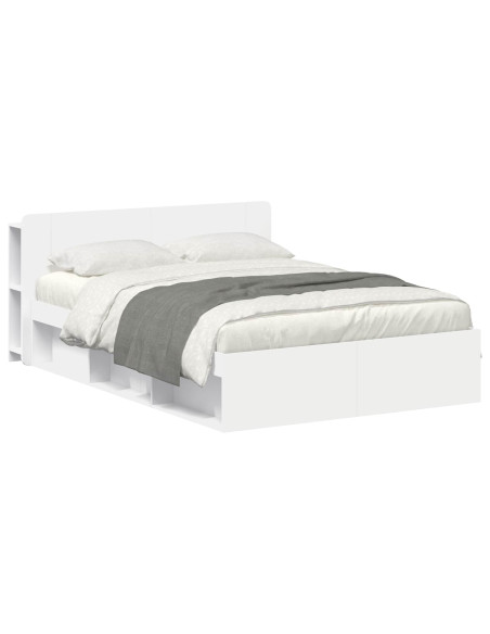 Telaio del letto con storage con testiera Bianco 140 x 200 cm