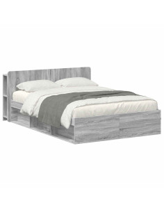 Telaio del letto con storage Sonoma grigio 150 x 200 cm
