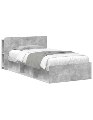Telaio del letto con storage Grigio Cemento 75 x 190 cm