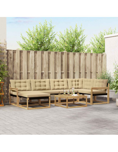 Set di divani da esterno 7 pcs Bianco e Beige 79 x 79 x 37 cm