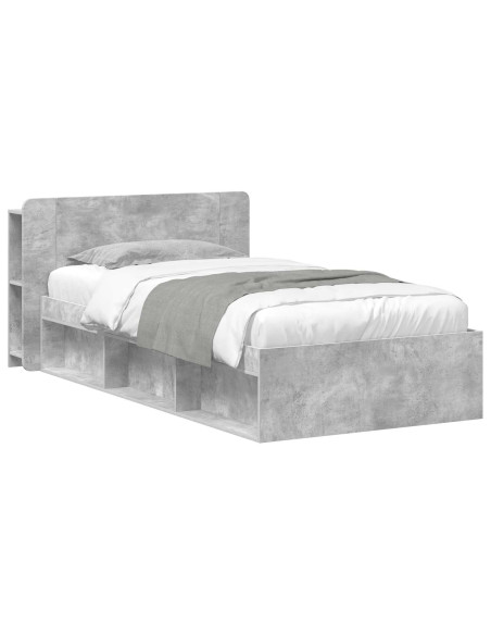 Telaio del letto con storage Grigio Cemento 90 x 200 cm