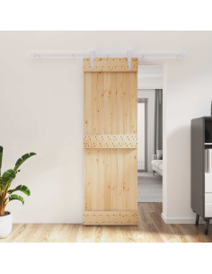 Porta scorrevole Naturale e Bianco 70 x 210 cm