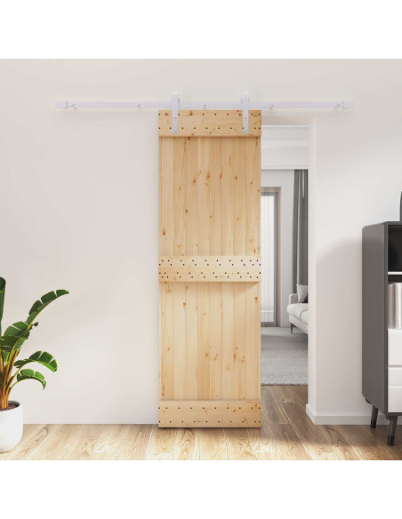 Porta scorrevole Naturale e Bianco 70 x 210 cm