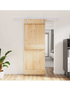 Porta scorrevole Naturale e Bianco 80 x 210 cm