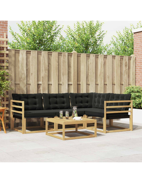 Set di divani da esterno 5 pcs Bianco e Nero 79 x 79 x 37 cm