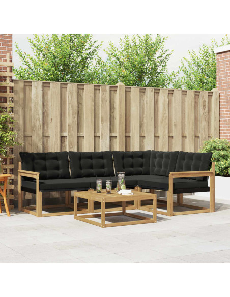 Set di divani da esterno 5 pcs Bianco e Nero 79 x 79 x 37 cm
