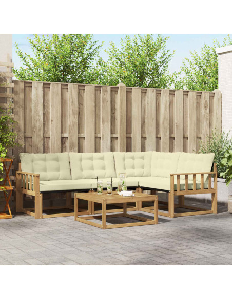 Set di divani da esterno 5 pcs Bianco e Crema 79 x 79 x 37 cm