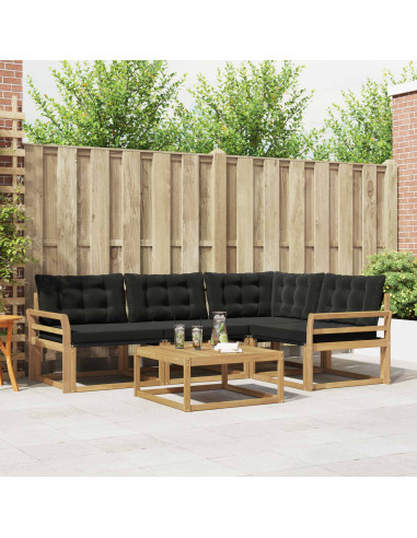 Set di divani da esterno 5 pcs Bianco e Nero 79 x 79 x 37 cm