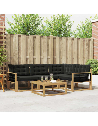 Set di divani da esterno 5 pcs Bianco e Nero 79 x 79 x 37 cm