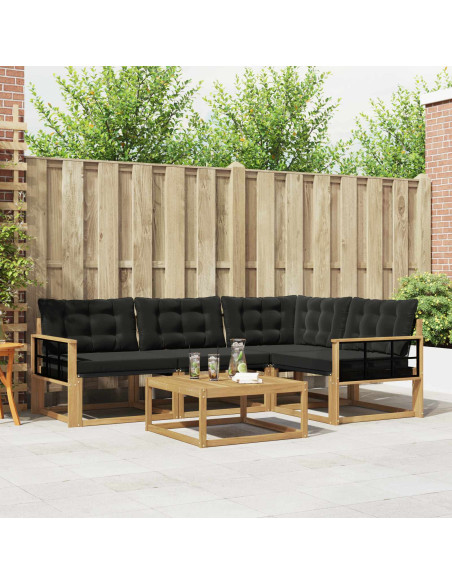 Set di divani da esterno 5 pcs Bianco e Nero 79 x 79 x 37 cm