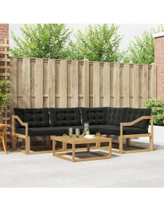 Set di divani da esterno 5 pcs Bianco e Nero 79 x 79 x 37 cm