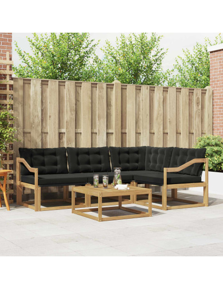 Set di divani da esterno 5 pcs Bianco e Nero 79 x 79 x 37 cm