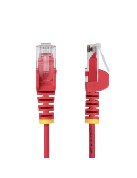 StarTech.com Cavo Ethernet CAT6 Rosso da 1m Patch UTP con Plug RJ45 Antigroviglio e Rilievi di Trazione, Cavo Lan Slim in Rame P