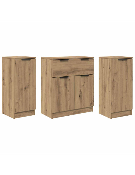 Credenza 3 pcs Rovere artigianale Legno multistrato