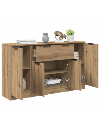 Credenza 3 pcs Rovere artigianale Legno multistrato